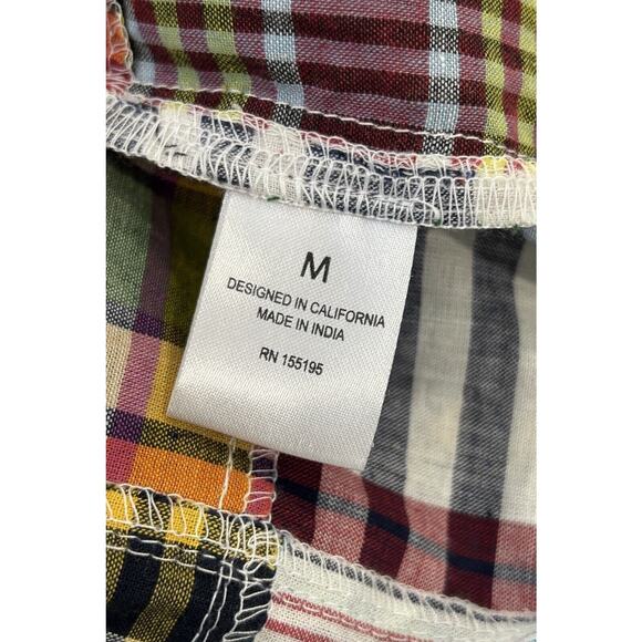 Kindom Madras Patchwork Embroidered Dress Size M Multicolor Pockets Cottagecore - Picture 7 of 8